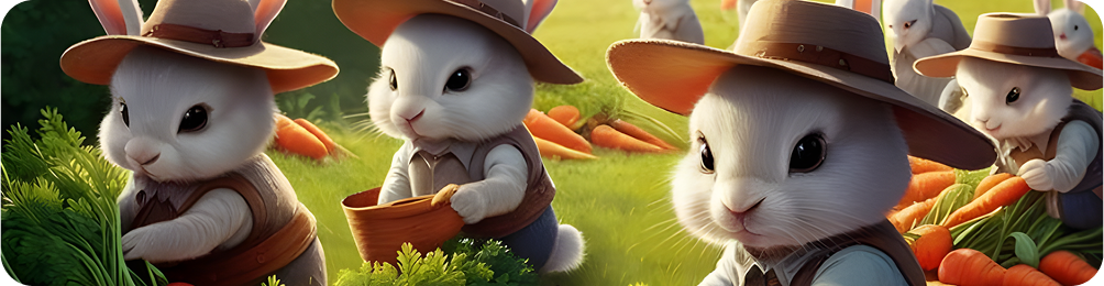 Rabbits in field